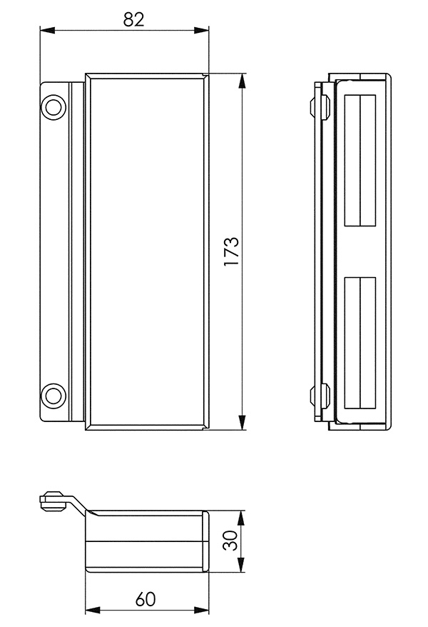 Gegenkasten Stahl 30 x 60 x 173 mm fuer mechanische Schloesser-88.1117954