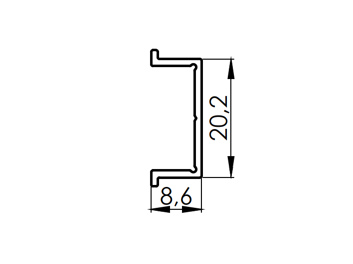 Distanz-Abdeckleiste Aluminium 20 x 8 mm 30 mm Anthrazit RAL 7016-89-11FGPC20X830R7016-A.4