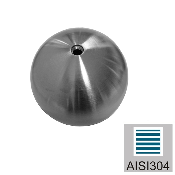Endkappe Kugel Edelstahl AISI 304 D 120 mm M10 mit Schliff-89-11A0220120-A.4