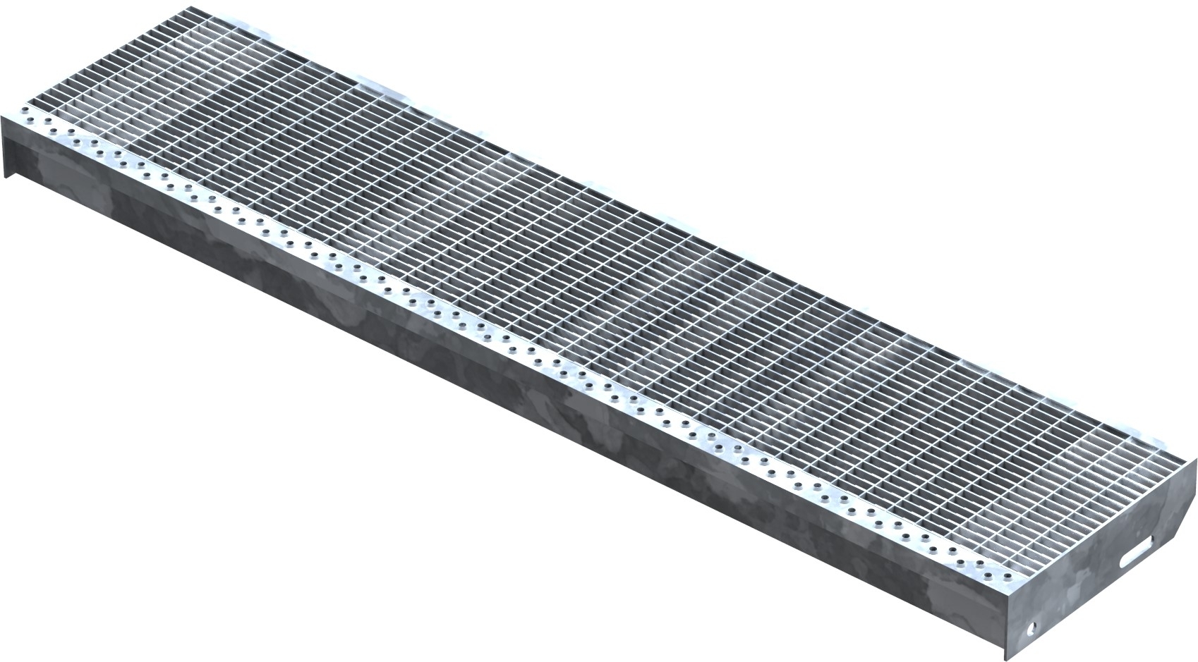 Gitterroststufe Treppenstufe Masse- 1200x270 mm 30-10 mm S235JR -St37-2- im Vollbad feuerverzinkt-40-1202731.7