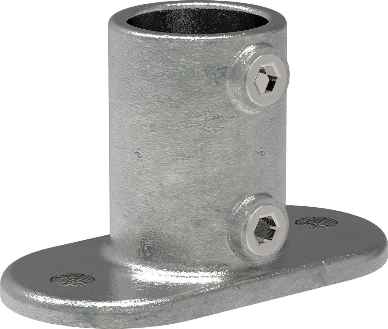 Rohrverbinder - Fussplatte oval - 132A27 - 26-9 mm - 3-4- - Feuerverzinkt u. Elektrogalvanisiert-132A27