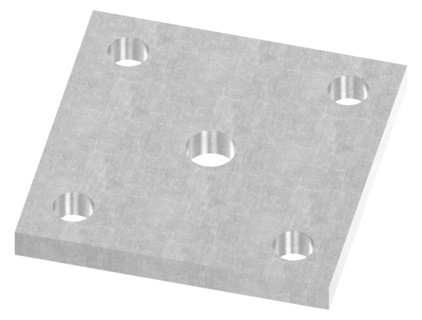 Ankerplatte Stahl roh 100 x 100 x 10 mm mit 4 Bohrungen Ø 13 mm-88-1154100-STQ.10