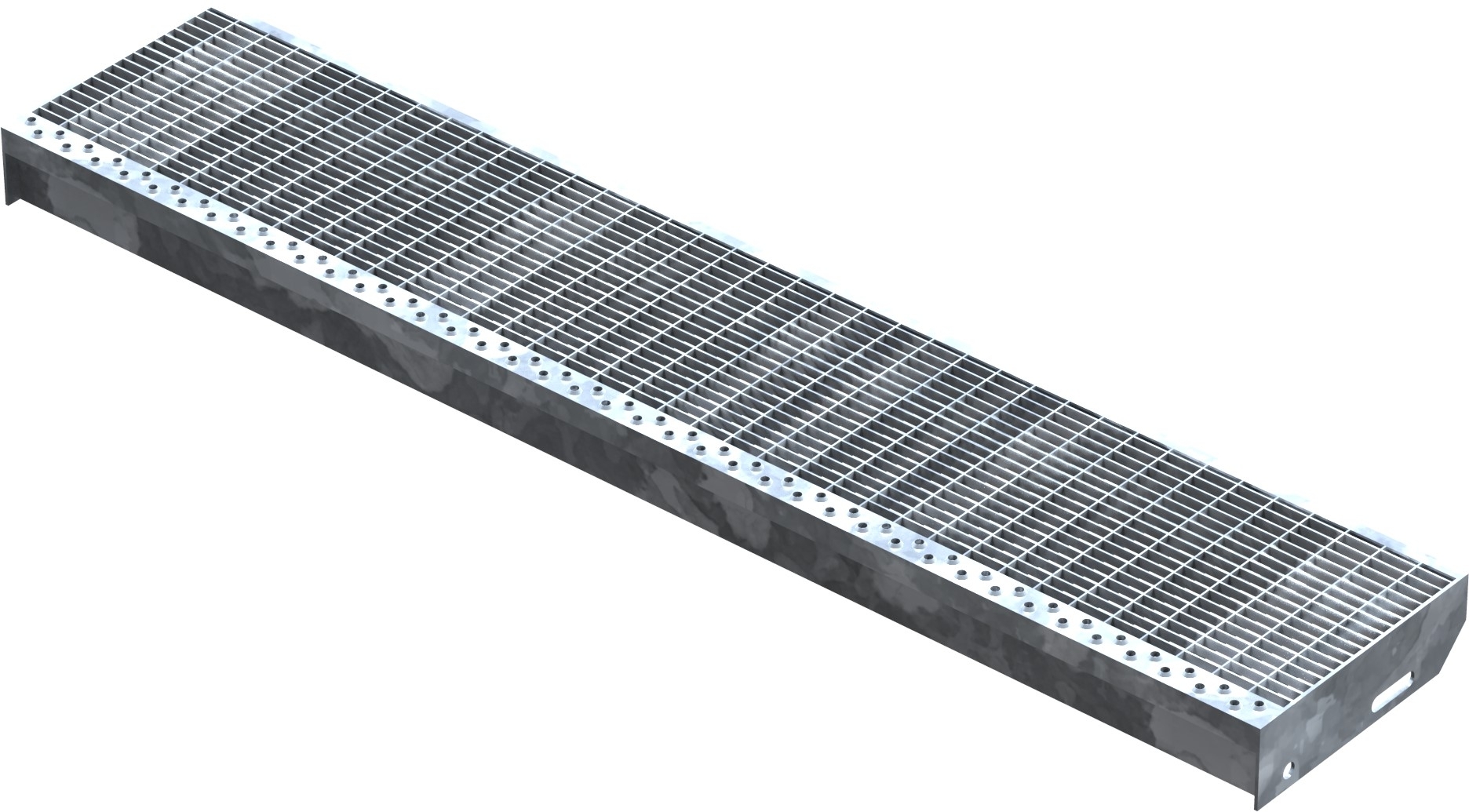 Gitterroststufe Treppenstufe Masse- 1200x240 mm 30-10 mm S235JR -St37-2- im Vollbad feuerverzinkt-40-1202431.7