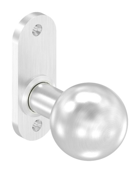 Tuerknopf Edelstahl V2A Ø 50 mm mit Kurzschild feststehend-88-1156645.240