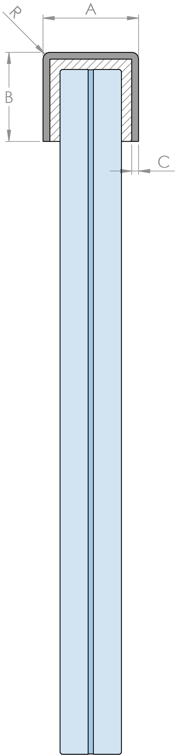 Kantenschutz - Masse- 28x26x2 mm - Laenge- 3000 mm - V2A-12-2212.4