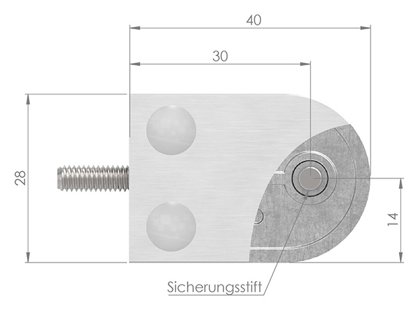 Glasklemme - Masse- 40x28x17-4 mm - Anschluss Ø 42-4 mm - V4A-10-2042.1
