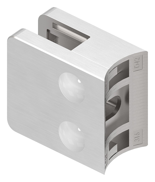 Glasklemme 45x45x26 mm AbZ fuer Anschluss Ø 42-4 mm V4A-10-3042.1ABZ