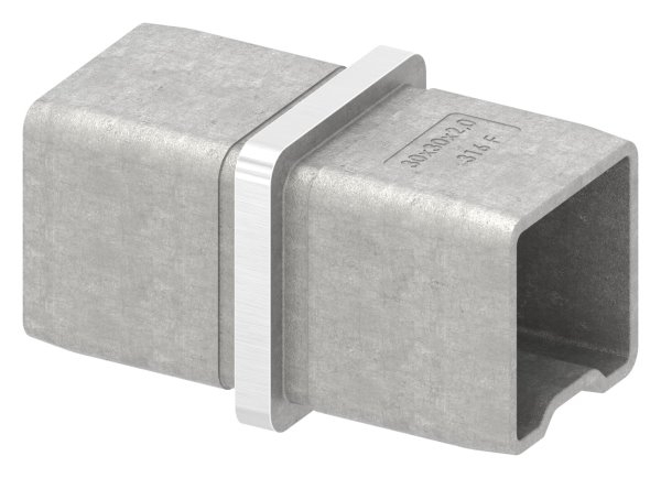 Steckverbinder V4A fuer Rohr 30x30x2 mm gerade-88.1110103030