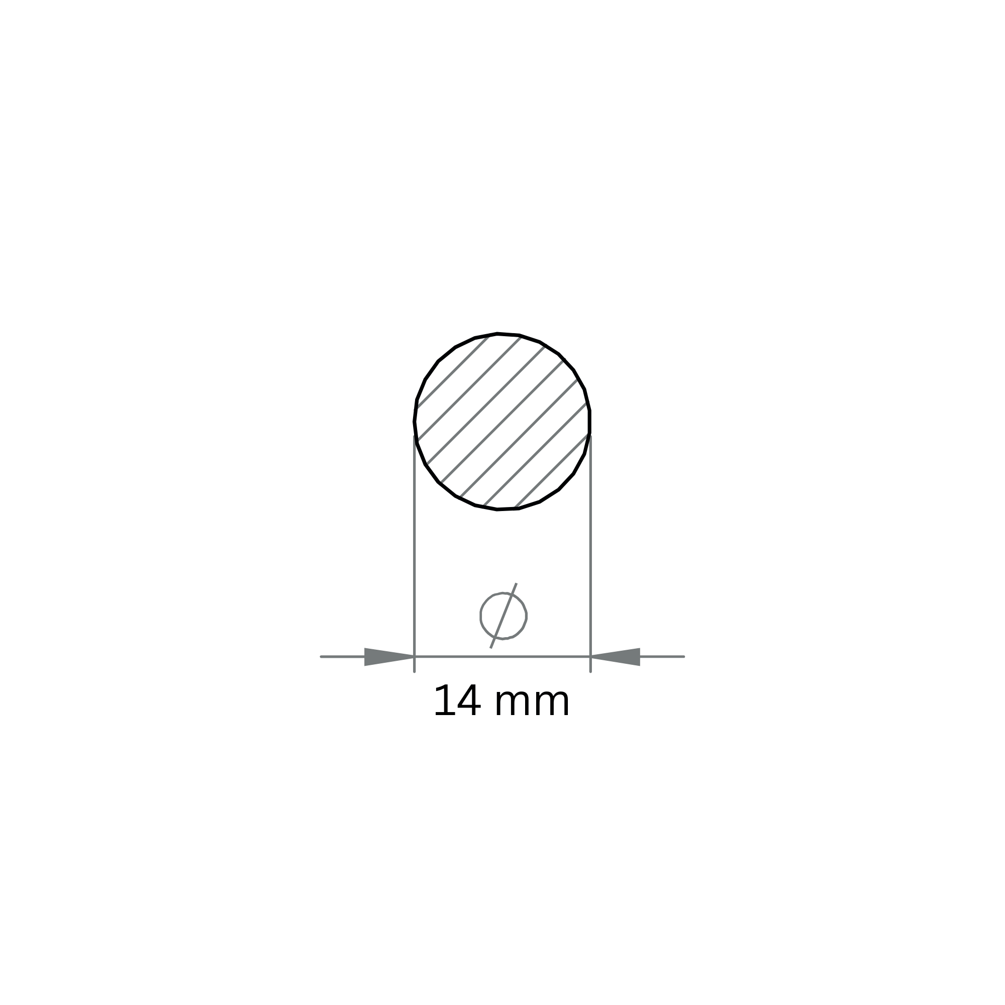 Rundmaterial Ø 14 mm Laenge- 3000 mm Stahl S235JR- roh-30-2145.8