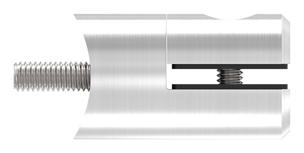 Blechhalter - Plattenhalter Ø 25 mm Edelstahl V2A – Anschluss 48-3 mm inkl- Schrauben - Gummieinlage-12-2103.4