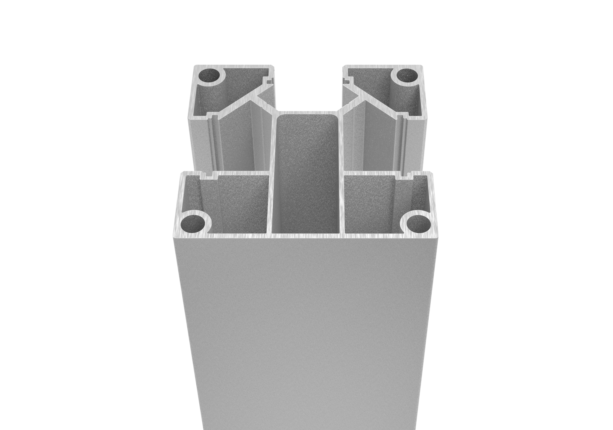 Zaunpfosten Aluminium 70x70 mm 6 m natur fuer 20 mm Fuellungen-89-11FGPRO70X706000N-A.4