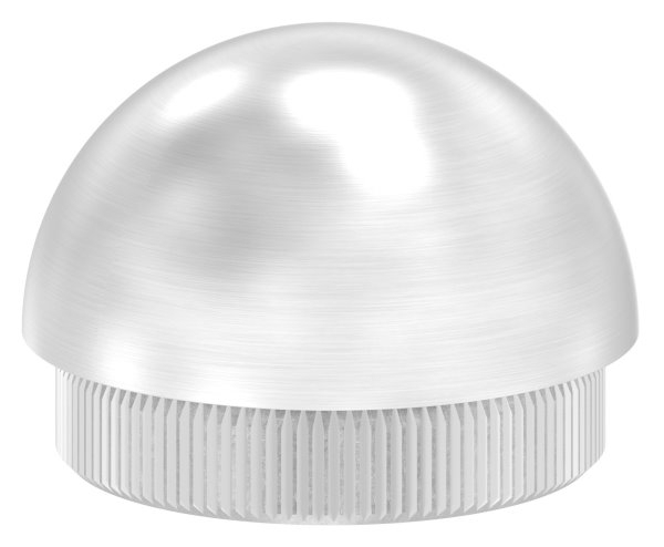 Einschlagkappe V2A Edelstahl fuer Rohr Ø 42-4x2-5 mm halbrund- mit Raendelung-11-5045.4