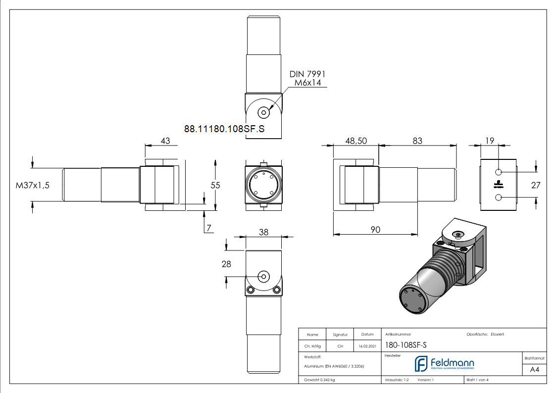Torband selbstschliessend ohne Stopp- Endspurt- schraubbar ARTIKEL - 108 S-Anschraubversion-88-11180-108SF.S