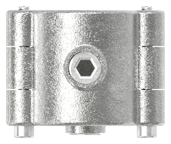 Kreuzverbinder Temperguss fuer Rohr Ø 42-4 mm aufklappbar feuer- und elektroverzinkt-88-11137.C42