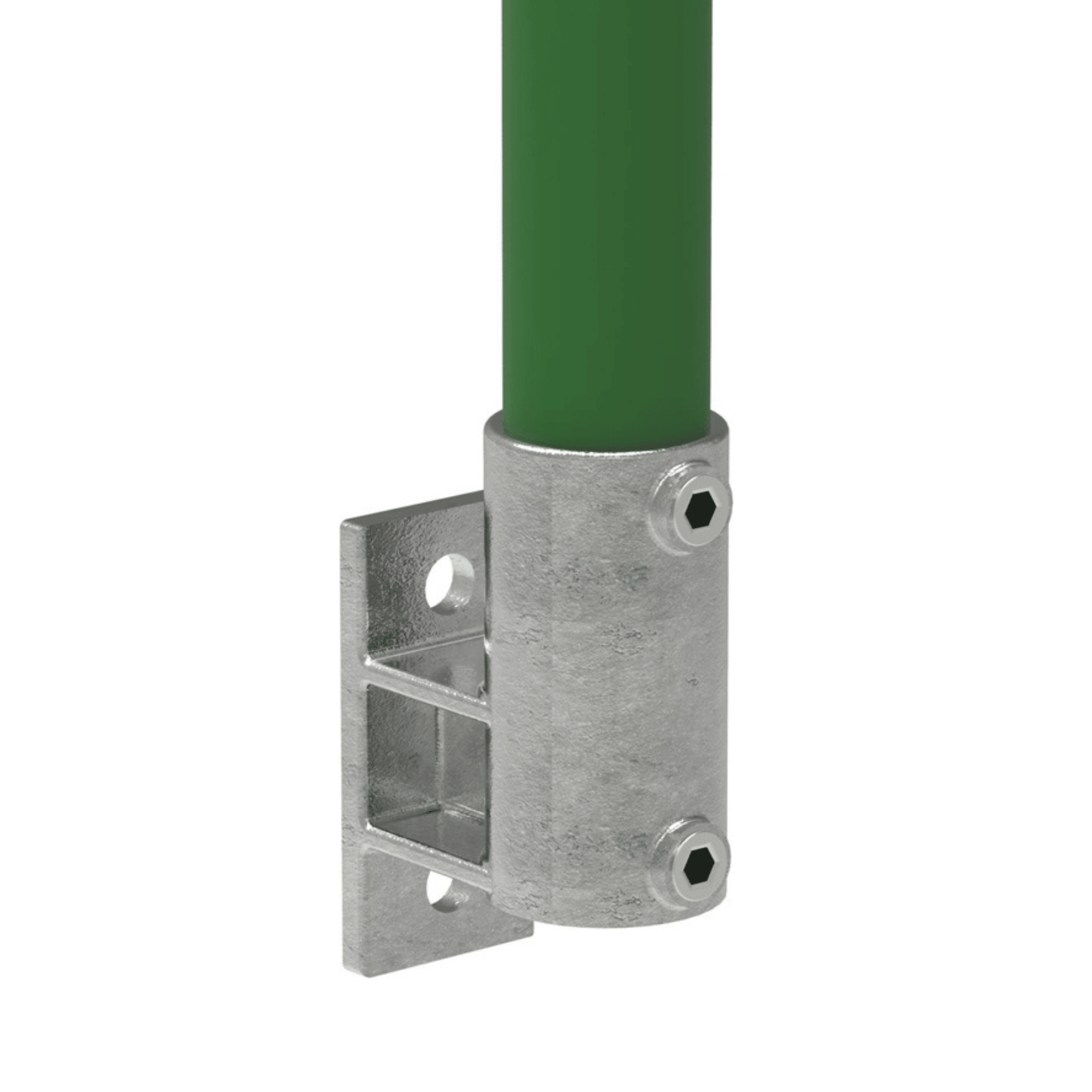 Rohrverbinder Wandhalter Platte vertikal Ø 33-7 mm -1- - Temperguss verzinkt - 144B34-144B34