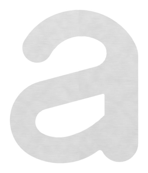Buchstabe a - gross - Masse- 200 mm x 300 mm - V2A-11-8074.4