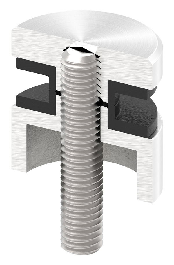 Glaspunkthalter Edelstahl V4A Ø 30 mm flach – Premium Punkthalter-10-5000.1