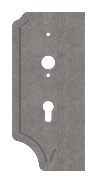 Schlossplatte links - Masse- 119x260x4 mm - Dorn- 60 mm - Stahl S235JR- roh-30-3337-60.8