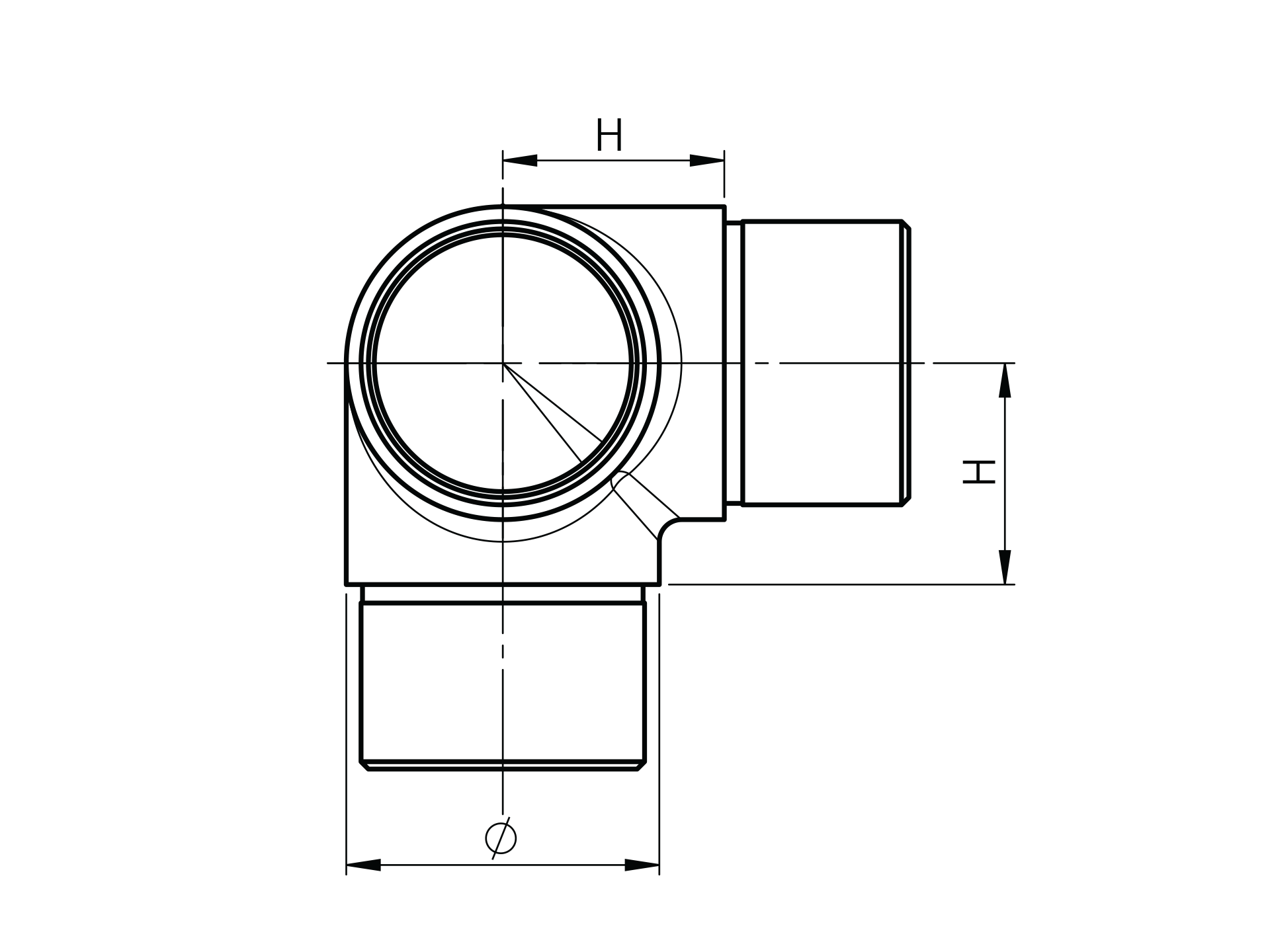 T-Stueck Edelstahl AISI 304 D42-4x2 Schliff fuer Gelaender-89-11A0304242-A.4