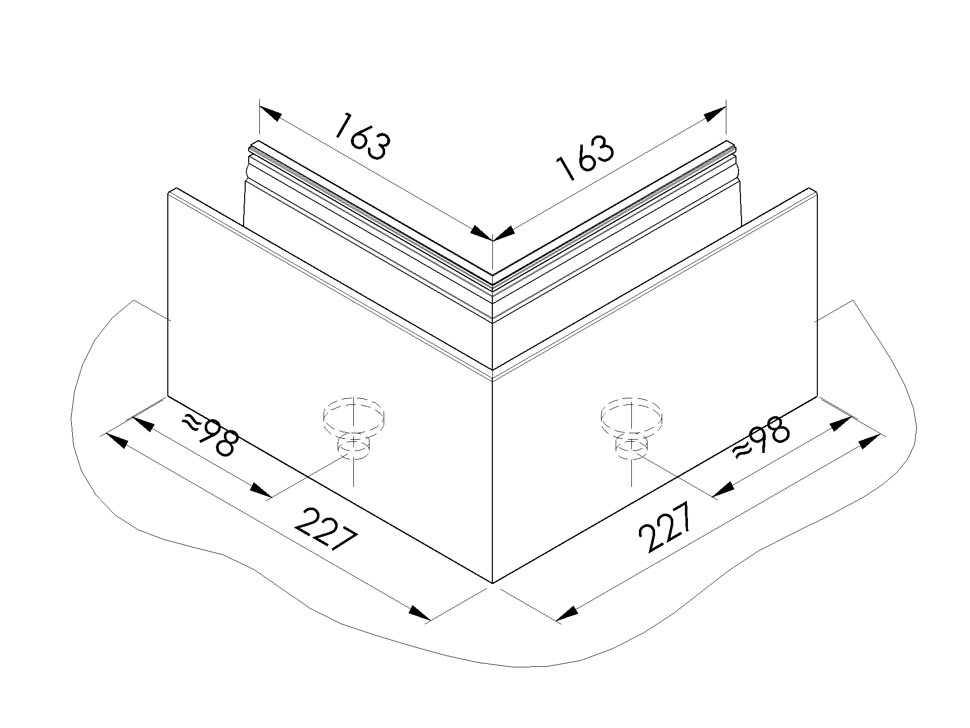 Glasprofil-Eckverbinder Aluminium fuer Glas 16-76-21-52 mm 90° innen Top-Mount Satin-ELOX-89-11AL0004UNOXLSE90-A.4