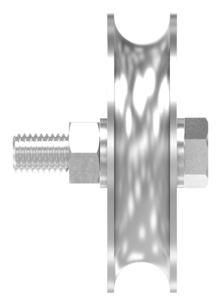 Schiebetorrolle Edelstahl V4A Ø 100 mm Rundrille Ø 20 mm 2 Kugellager-88-11341-100.V4A