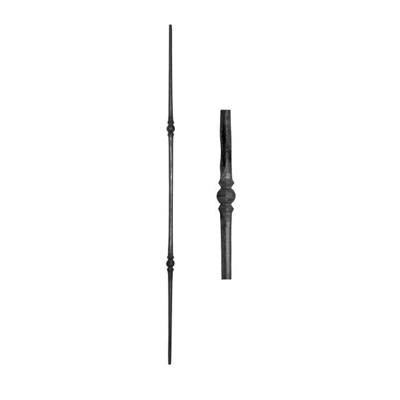 Zierstab geschmiedet Stahl H1000mm- D12-8mm- B24mm-89-11T107872-A.4
