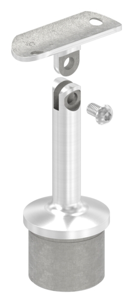 Handlaufstuetze aus einem Teil fuer 42-4x2-6 mm Rohr mit Gelenk und Halteplatte fuer Ø 42-4 mm Rohr-11-3877.1