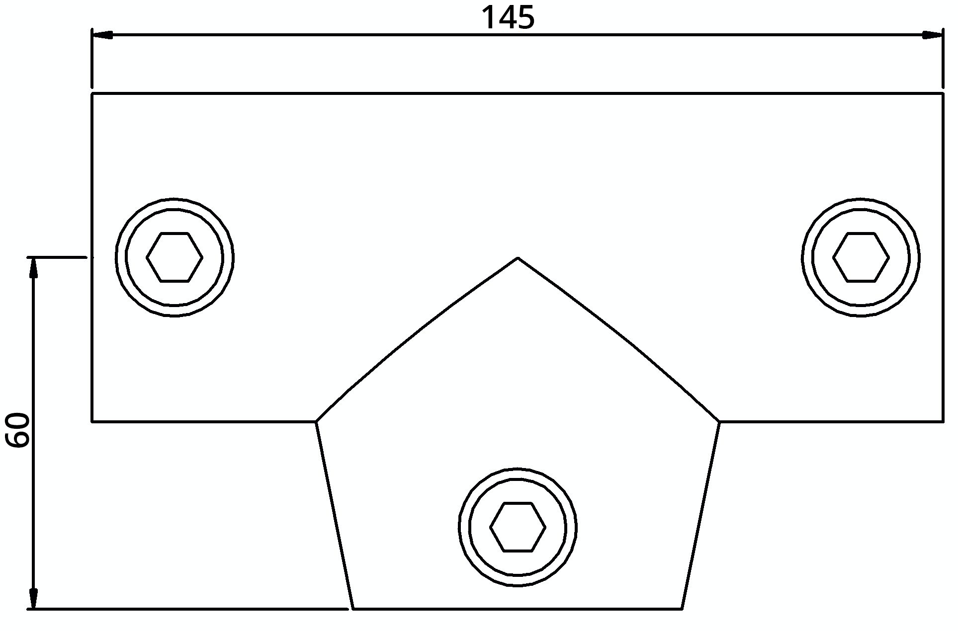 Rohrverbinder T-Stueck lang verstellbar 0-11° Ø 42-4 mm -1 1-4- - Temperguss verzinkt - 155C42-155C42
