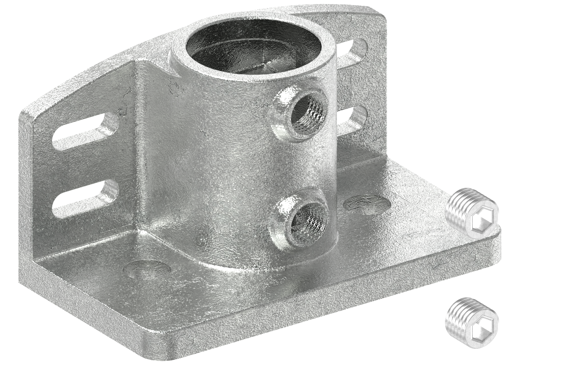 Rohrverbinder Wandhalter massiv Ø 48-3 mm -1 1-2- - Temperguss verzinkt - 247D48-247D48