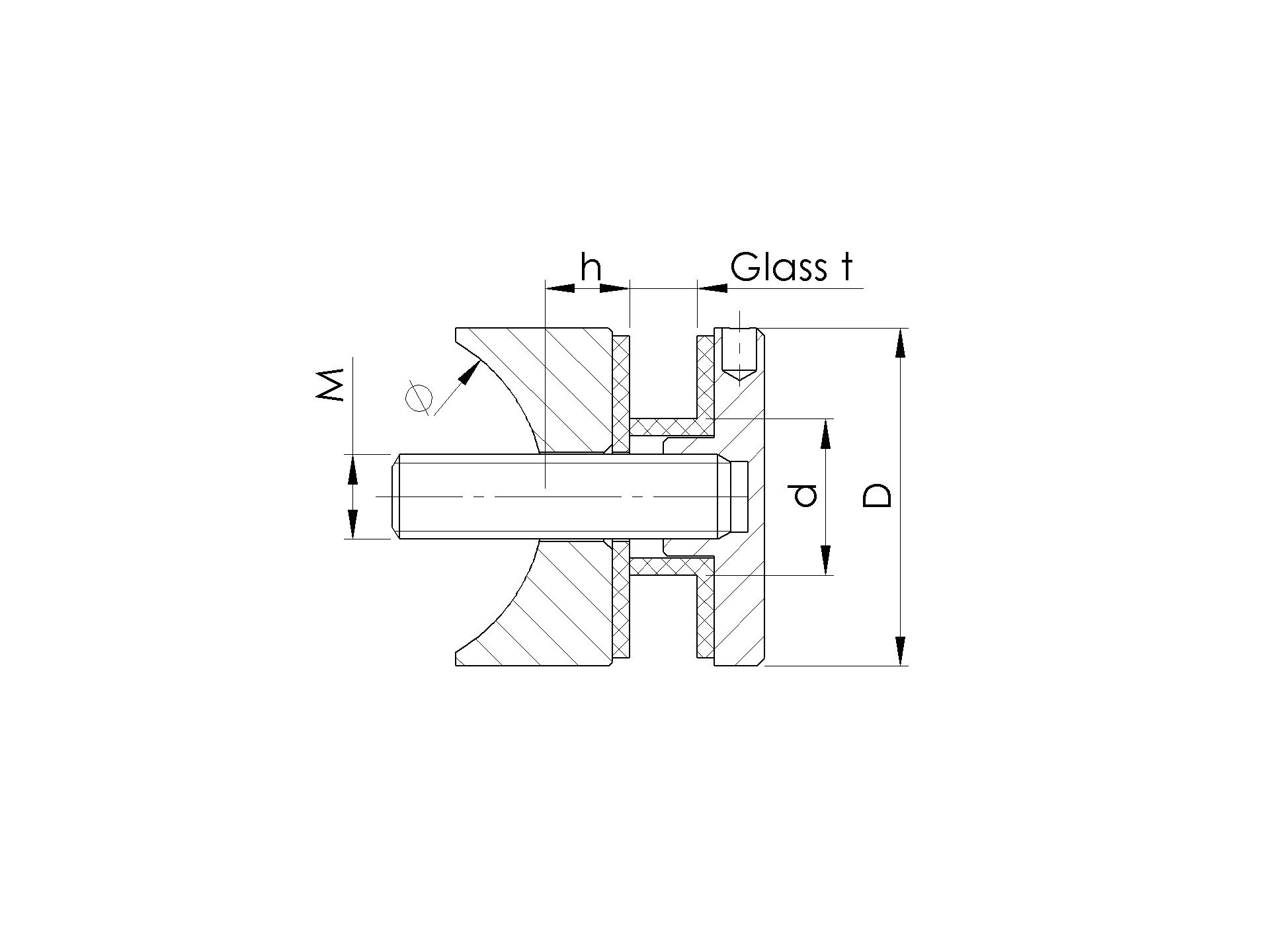 Glashalter Edelstahl AISI 304 fuer Glas 8-17-52 mm Rohr Ø 42-4 mm geschliffen-89-11A0742042-A.4