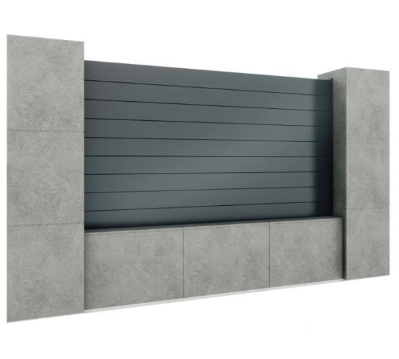 Aluminium Zaun-Set mit Vollfuellung 20x120- 1-2x1-8m-89.FGPN20X12012X18R7016