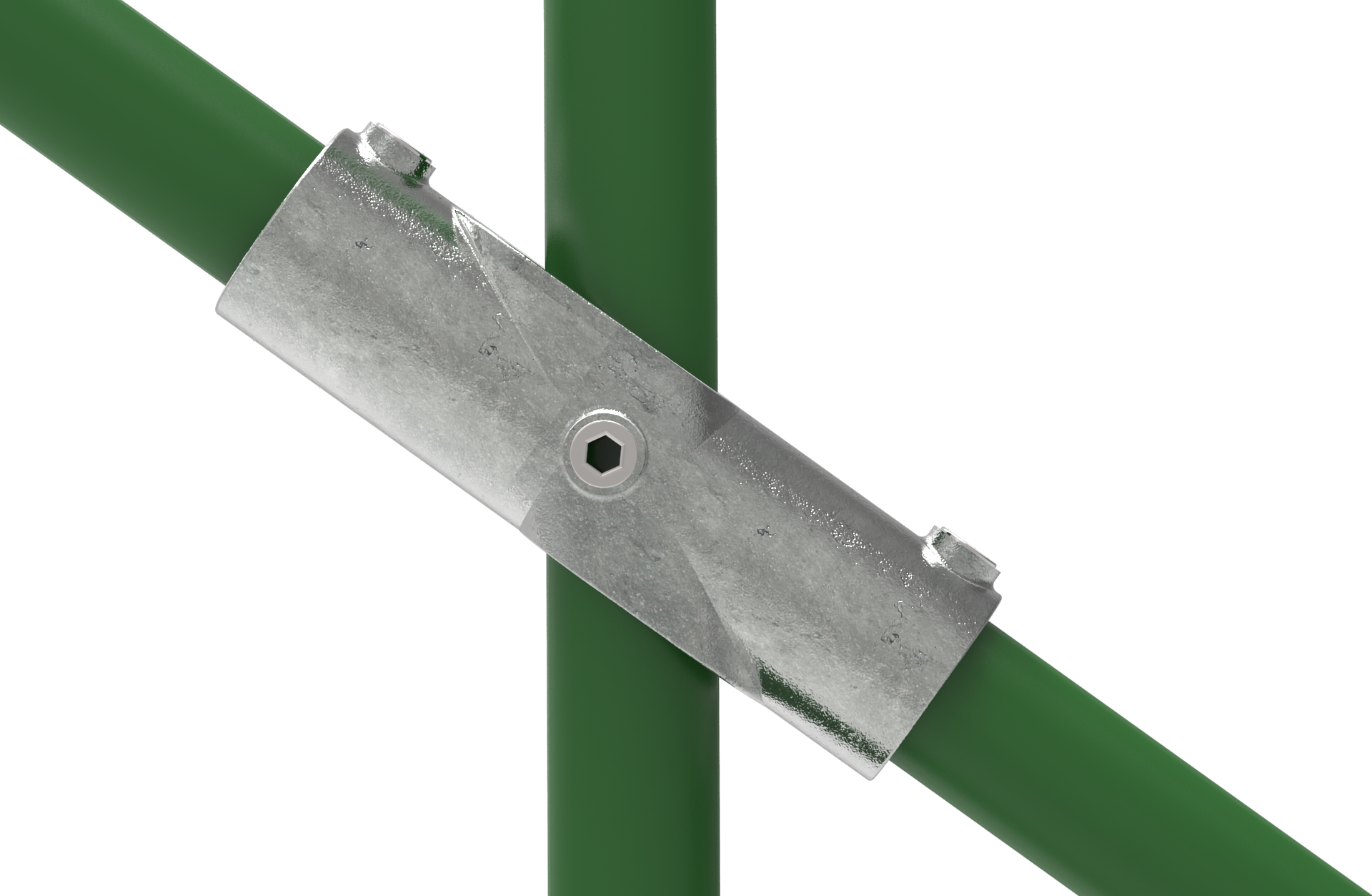 Rohrverbinder - Kreuzstueck 30-45° - 126C42 - Ø 42-4 mm - 1 1-4- - Feuerverzinkt u. Elektrogalvanisiert-126C42