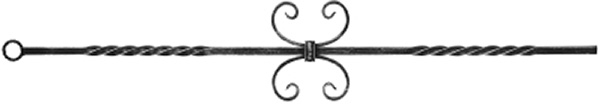 Zierstab - Laenge- 900 mm - Material- 12x12mm - glatt - Stahl -Roh- S235JR-30-1061.8