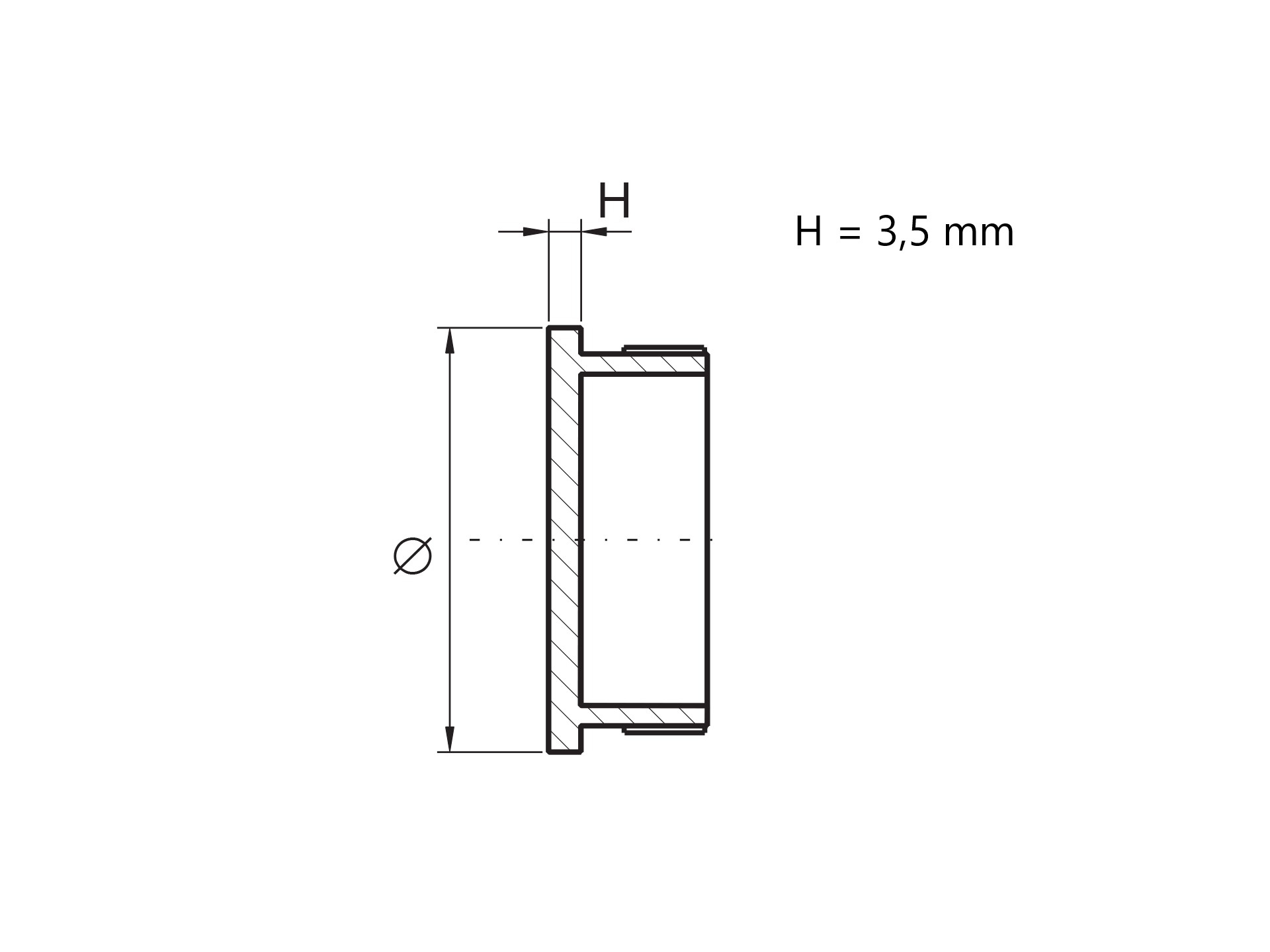 Rohrstopfen flach gegossen fuer Rundrohr- Ø 42-4x2 mm V4A-11-5401-A.1