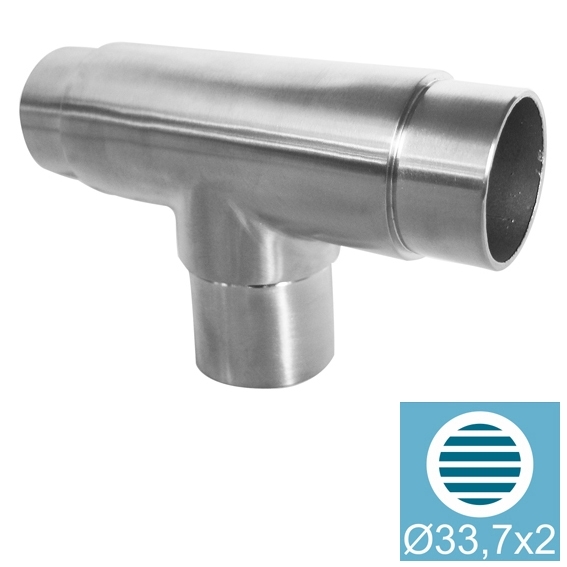 T-Verbinder Edelstahl AISI 304 fuer Rundrohr Ø 33-7x2 mm geschliffen-89-11A0307233-A.4