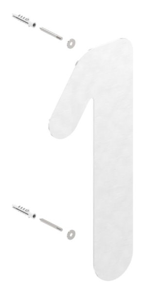 Hausnummer 1 - gross - Masse- 200 mm x 300 mm - V2A-11-8065.4