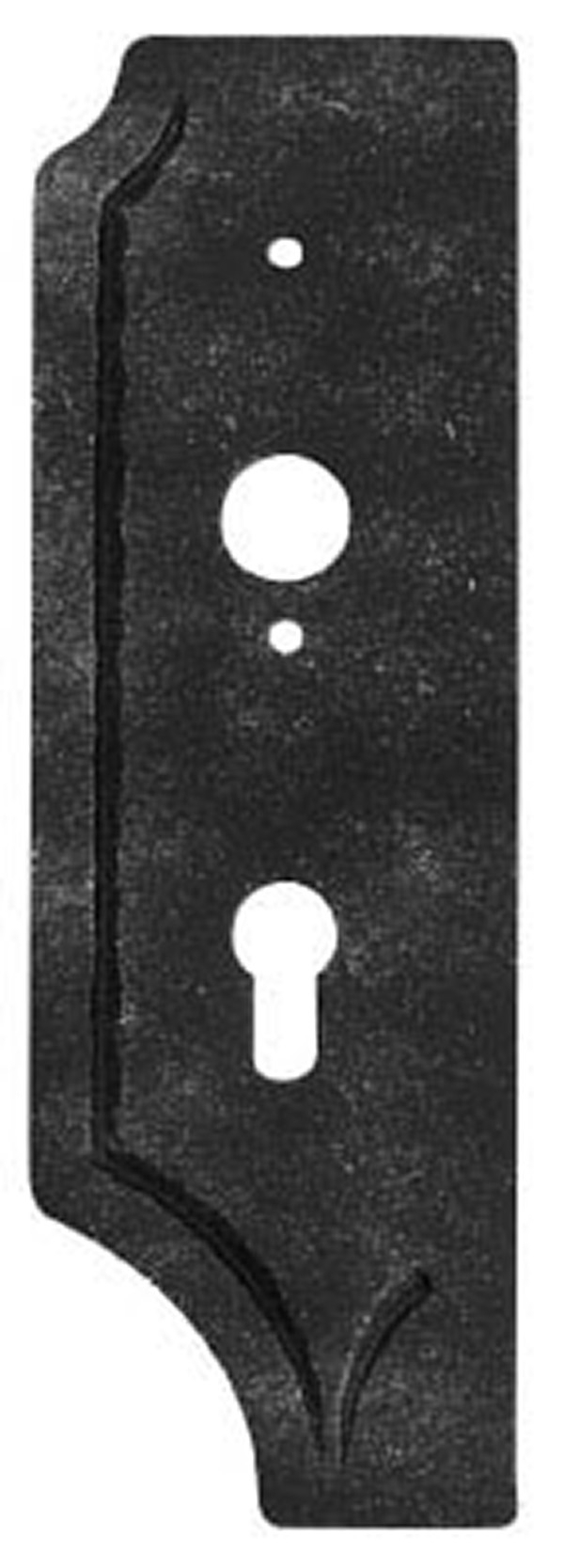 Schlossplatte links - Masse- 85x260x4 mm - Dornmass- 40 mm - Stahl S235JR- roh-30-3337.8
