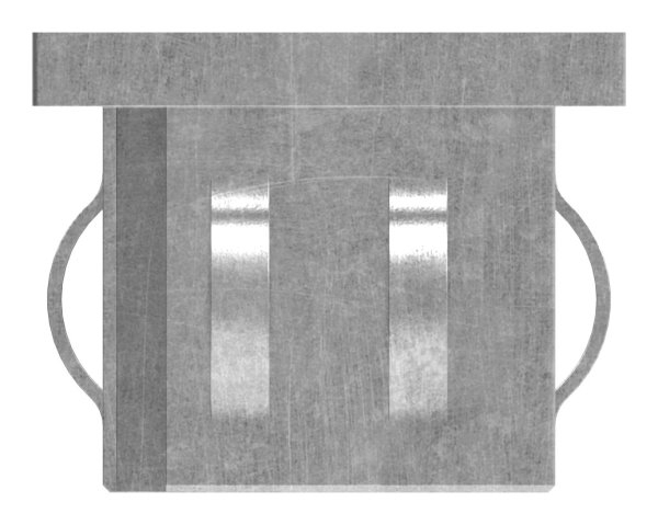 Stahlstopfen flach - mit M8 - fuer Rohr 40x40x2-0-3-0 mm - Stahl S235JR- roh-30-2950.8