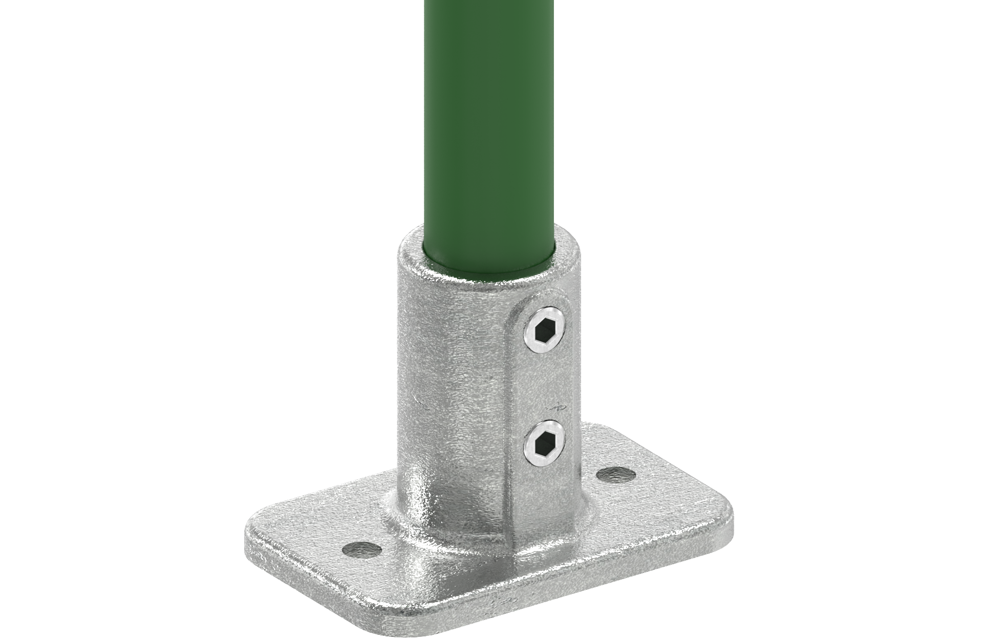 Rohrverbinder - Fussplatte rechteckig - 132KFC42 - 42-4 mm - 1 1-4- - Feuerverzinkt u. Elektrogalvanisiert-132KFC42