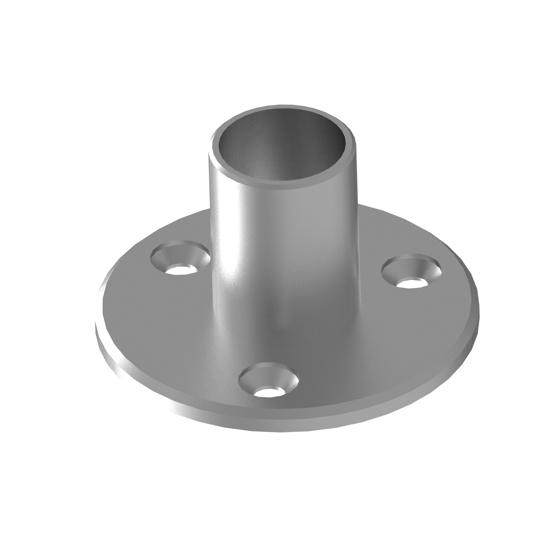 Pfostenflansch Edelstahl AISI 304 fuer Rohr D42-4 mm obere Verankerung geschliffen-89-11A0941242X55-A.4