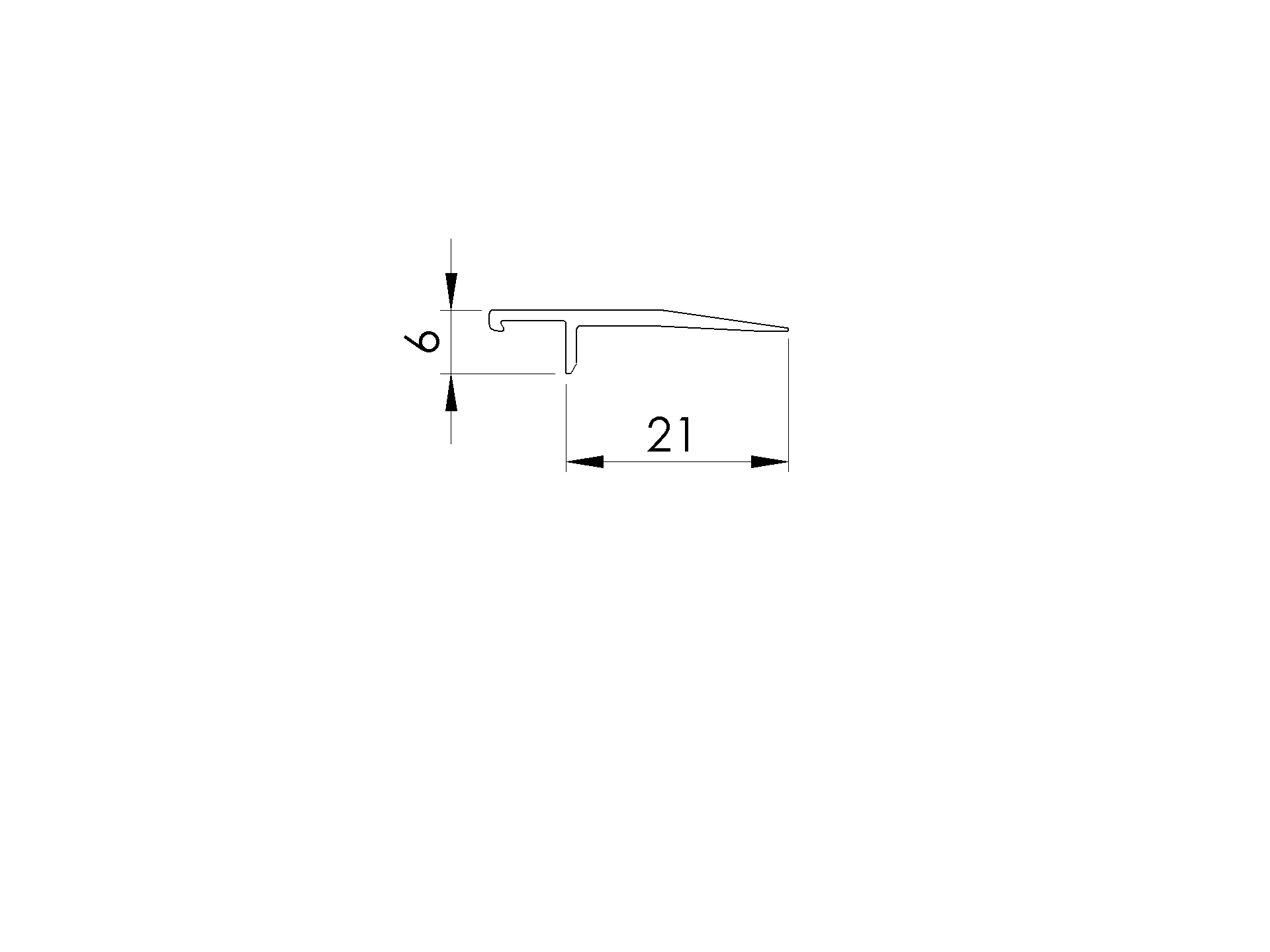Uebergangsprofil Aluminium 6000 mm Satin-ELOX fuer AL-Profile-89-11AL00546000SE-A.4