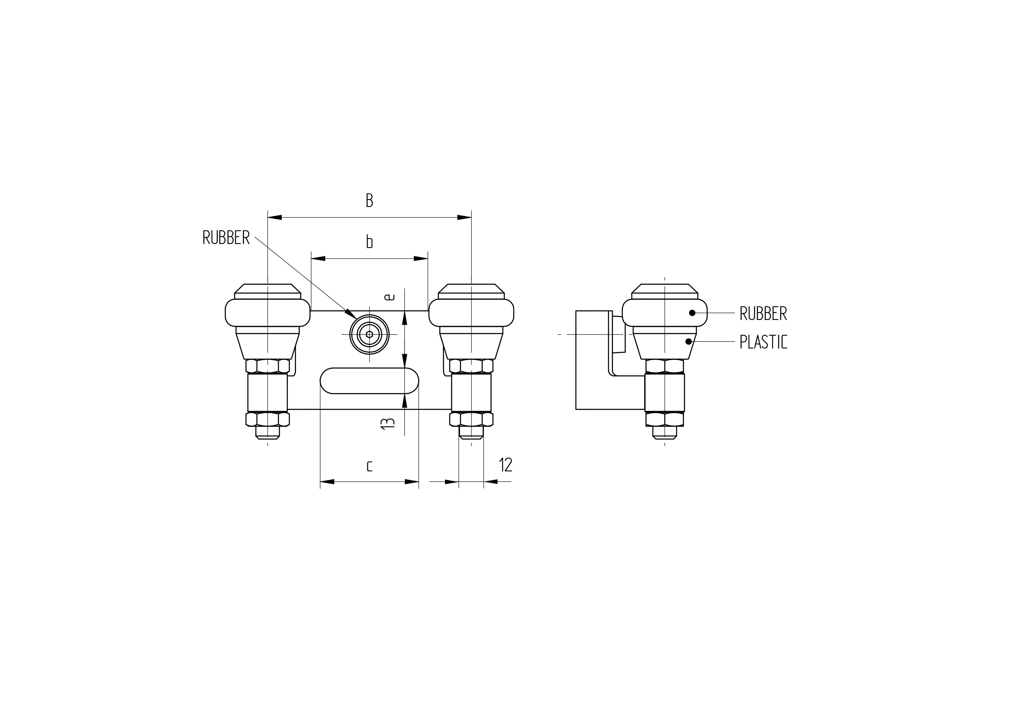Oberer Endanschlag Edelstahl V2A fuer Torrahmen 60 mm mit Gummifuehrungsrollen-89-11H83760P-A.4