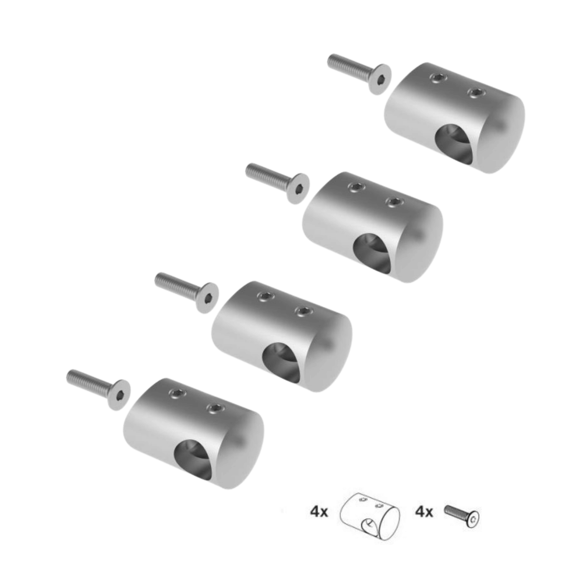 Fuellstabhalter V2A fuer Rohr 42-4 mm fuer Stab 12 mm neigungsverstellbar 4er Set-11-1021-A.4