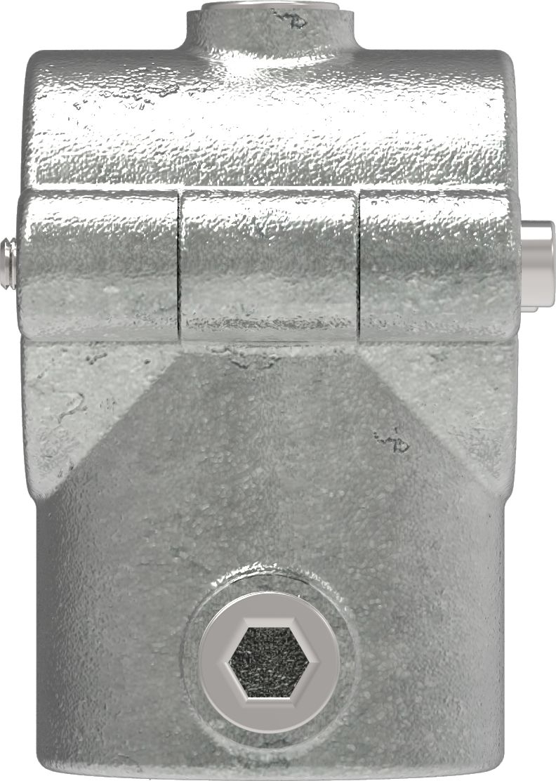 Rohrverbinder - T-Stueck mit Bolzen aufklappbar - 136D48 - 48-3 mm - 1 1-2- - Feuerverzinkt u. Elektrogalvanisiert-136D48