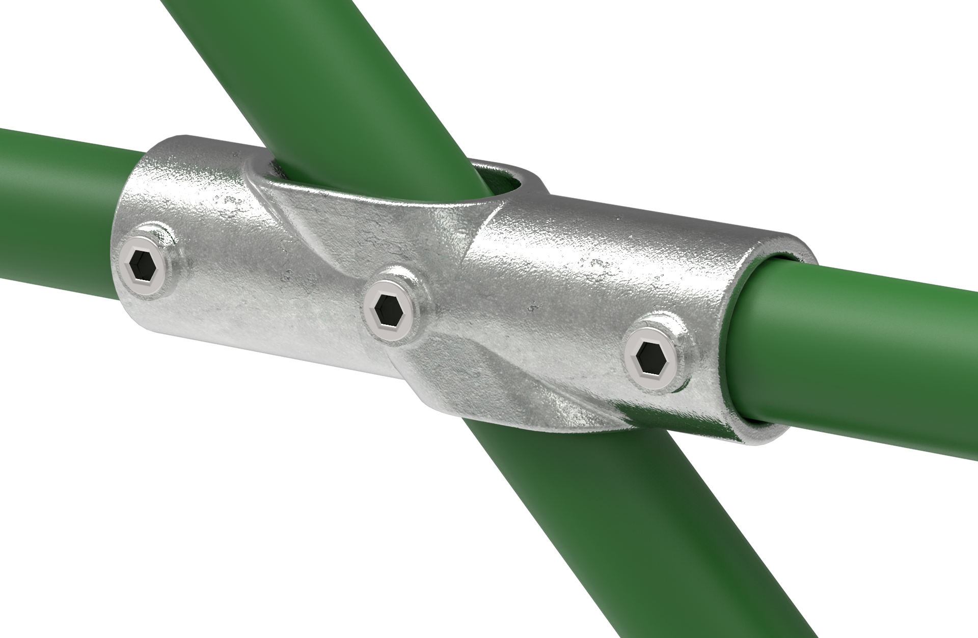 Rohrverbinder - Kreuzstueck 30-45° - 130 - 33-7 mm - 48-3 mm - 1- - 1 1-2- - Feuerverzinkt u. Elektrogalvanisiert-130