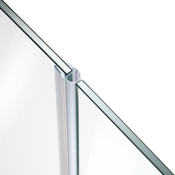 Dichtungsleiste fuer Glastuer- 6-8mm Glasstaerke- Kunststoff- 2500mm Laenge-89-11GSPVCDT108-A.4