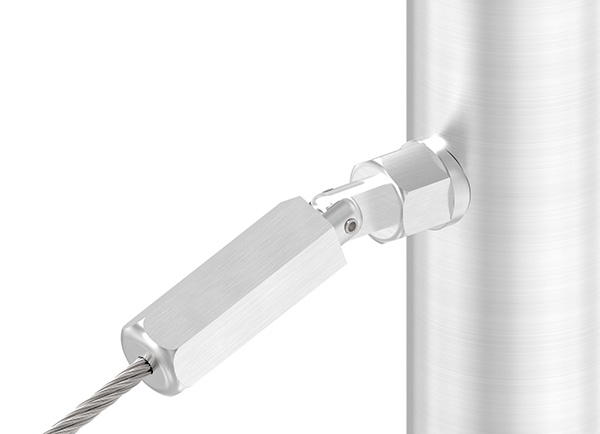Gewindeterminal mit Gelenk - Fuer Seil Ø 8 mm - zur Selbstmontage fuer Pfosten Ø 42-4 mm - V2A-11-2903.4