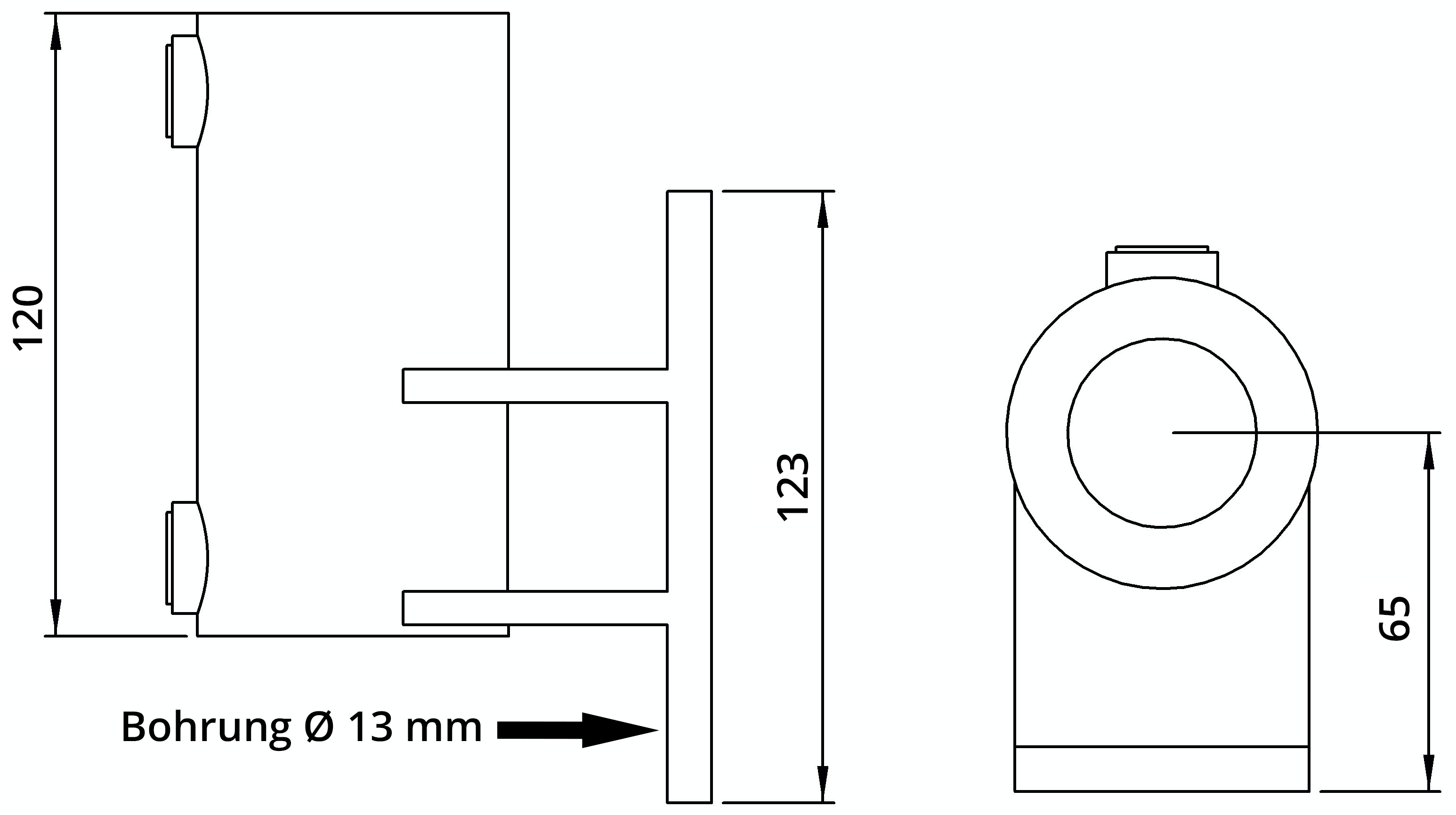 Rohrverbinder Wandhalter Platte vertikal Ø 48-3 mm -1 1-2- - Temperguss verzinkt - 144D48-144D48