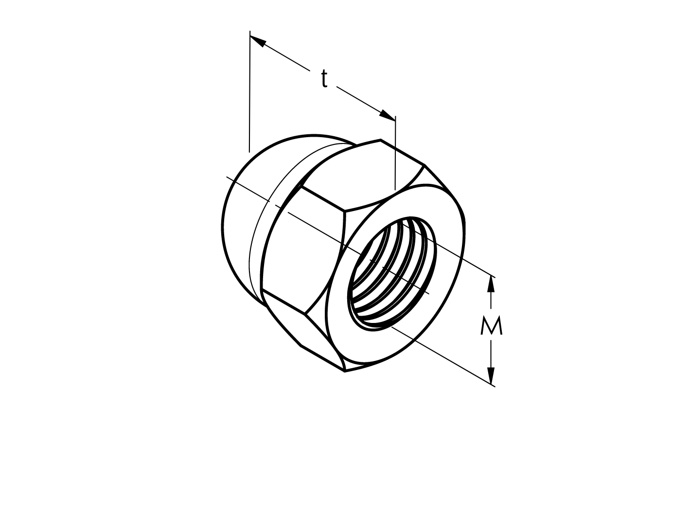 Hutmutter Edelstahl M8 hohe Form DIN 1587-89-11ADIN1587A2M8-A.4