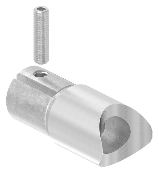 Anschlussstueck 90 V2A fuer Rohr Ø 33-7 mm mit Klemmschraube-11-3658.4-STUeCK